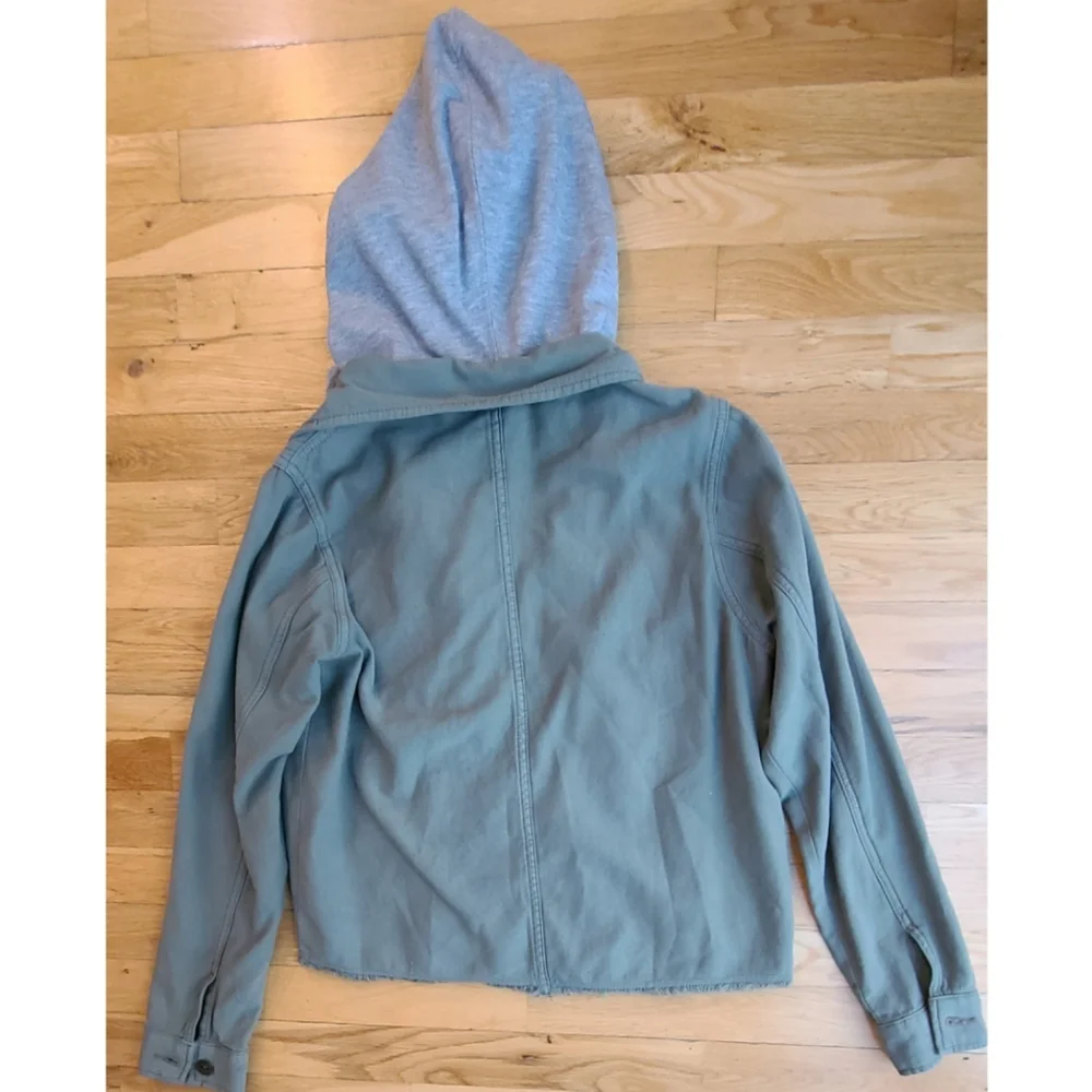 Free People Weekend Wanderer Distressed Cargo Jacket XS Boho Utility Jacket